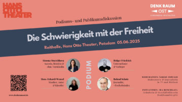Theatergespräch in Potsdam „Die Schwierigkeit mit der Freiheit“ 2025 im Hans Otto Theater